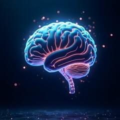 "Futuristic Metallic Brain with Glowing Highlights – 3D Render"
