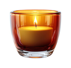 Illuminating candlelight cozy home decorative item warm atmosphere isolated on transparent background
