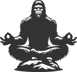 Black bigfoot vector silhouette