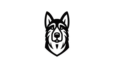 Dog head logo vector silhouette