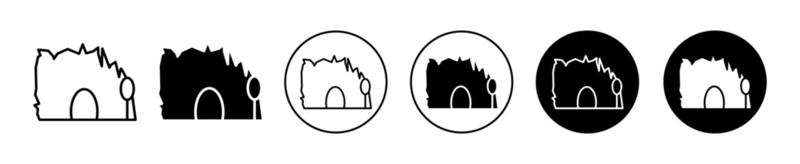 cave icons. minimal vector symbol