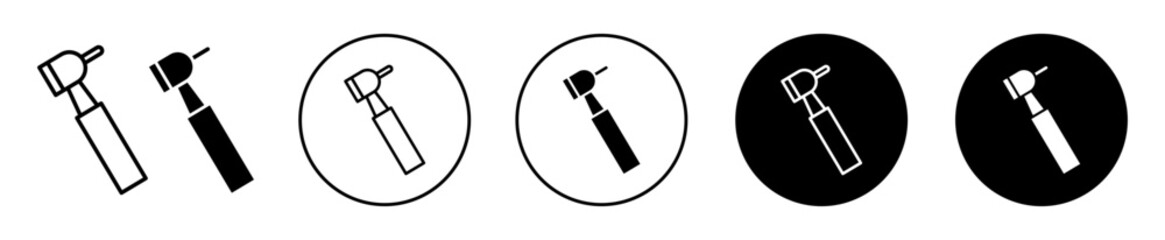 Dental drill icons. minimal vector symbol