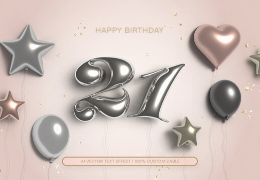 Birthday Balloon Text Effect