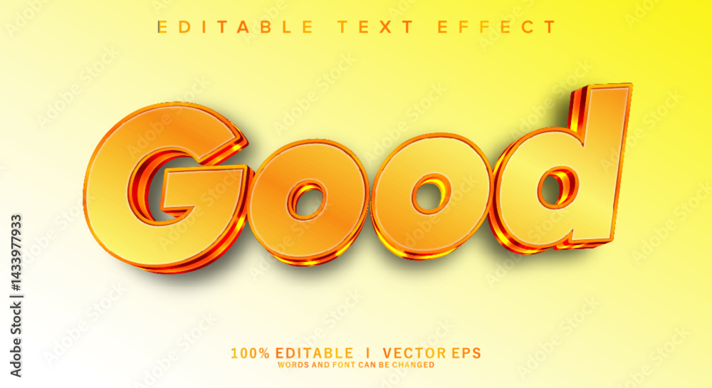 Wall mural good 3d vector text effect with modern style design