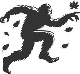 Black bigfoot vector silhouette