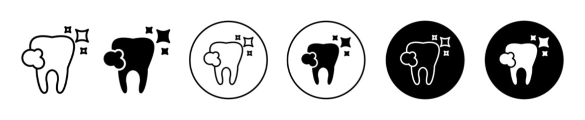 Tooth cleaning icons. minimal vector symbol