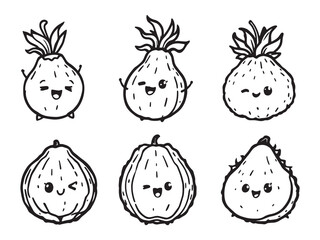 Chayote Fruit Detailed Line Art Vector Design