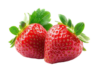 Fresh juicy strawberries farm food natural light isolated on transparent background