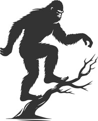 Black bigfoot vector silhouette