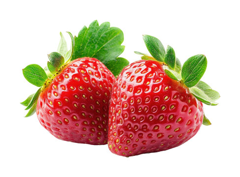 Fresh juicy strawberries farm food natural light isolated on transparent background