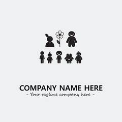 Flower illustration black and white for logo company vector image
