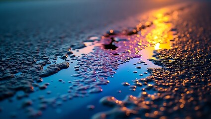 Wet Pavement Reflections - Moody Urban Texture