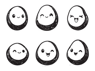 Detailed borlotti beans outline vector in classic style