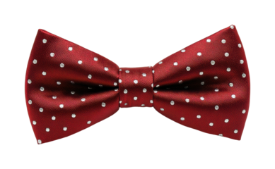 Elegant red polka dot bow tie fashion event product isolated on transparent background