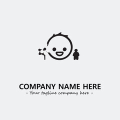 Flower illustration black and white for logo company vector image
