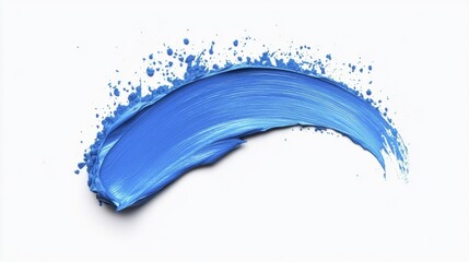 Blue paint smear on white background. Generative AI