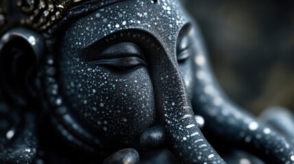 Obraz premium Close-up of a dark, detailed statue