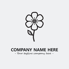 Flower illustration black and white for logo company vector image
