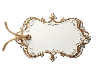 Elegant Ornamental Tag white transparent background