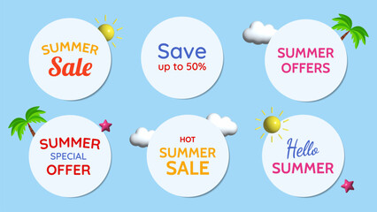 Summer sale badges