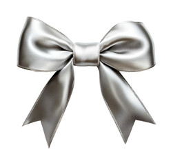 Elegant silver bow decoration high-quality stylish presentation isolated on transparent background