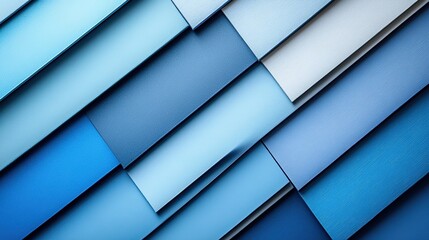 Obraz premium Abstract Blue Rectangular Panels Overlapping Diagonal Compositio
