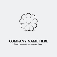 Flower illustration black and white for logo company vector image
