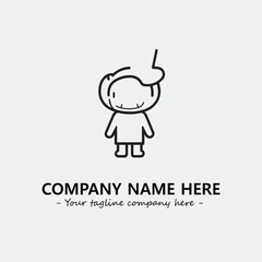 Flower illustration black and white for logo company vector image
