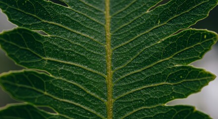 Obraz premium Close-up detailed view of green leaf veins and textures creating natural patterns