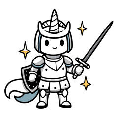 unicorn with armor visor 