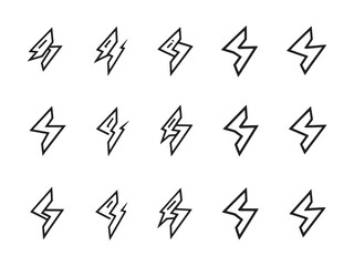 Bolt line art minimalist black outline