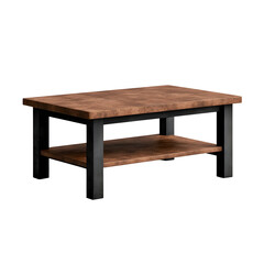 Metal framed industrial style coffee table with wooden top
