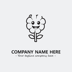 Flower illustration black and white for logo company vector image
