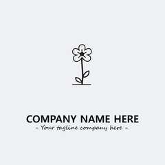 Obraz premium Flower illustration black and white for logo company vector image 