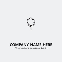 Flower illustration black and white for logo company vector image
