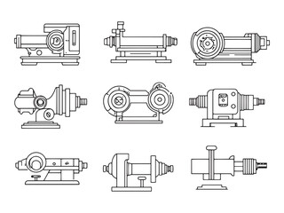 Bolt Threader Machine line art design