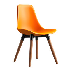 Minimalist Wooden Chair with Sleek Orange Design