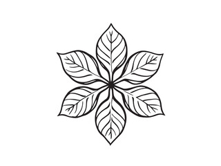 Elegant Butterbur Leaf in Detailed Line Art Design 