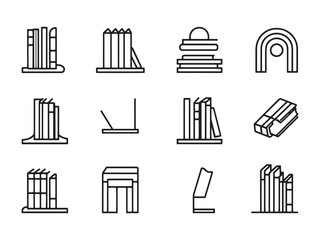 Bookend line art elegant modern illustration style