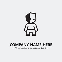 Flower illustration black and white for logo company vector image
