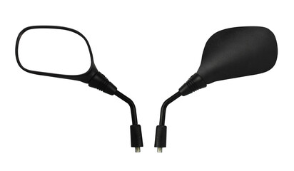 Mirror motorcycle isolate on Transparent background.