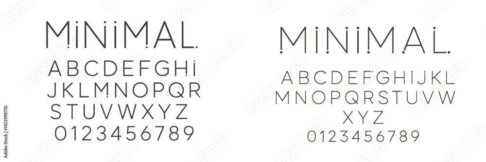 Leinwandbilder unique typography design featuring minimalist characters and numbers displayed in a modern, creative