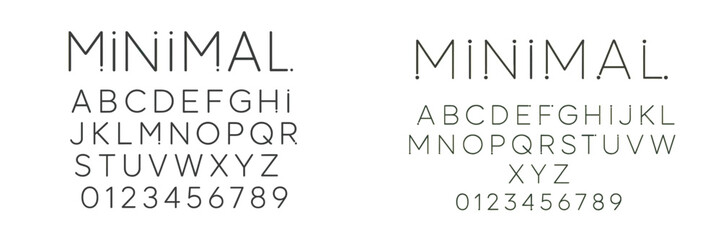 Unique typography design featuring minimalist characters and numbers displayed in a modern, creative format