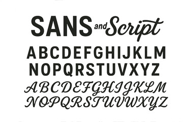 Different styles of lettering showcasing sans serif and script fonts for creative design applications