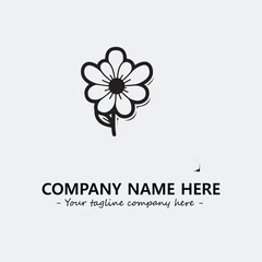 Flower illustration black and white for logo company vector image
