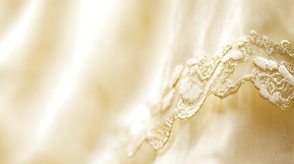 Elegant Beige Lace Fabric Detail.