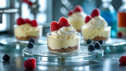 Frozen delights close up of laboratory dessert