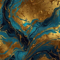 Naklejka premium Luxury Abstract Blue and Gold Marble Texture Background