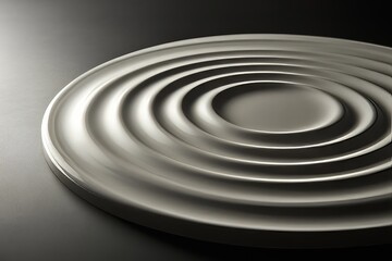Obraz premium Abstract circular design with concentric ripple patterns.