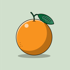 orange fruit simple minimalist cartoon vector illustration